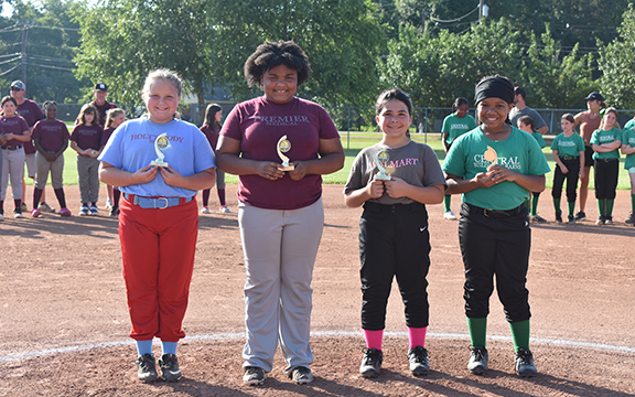 Karen Fioretti / The Star-Herald  9-10 Year Olds – Most Improved. Holt’s Body Shop-Kinsley Chandler, Premier Medical Group-Zareyia Dotson, Walmart-Paizlee Lowry, Central Buidlings and Barns-Kylie Johnson.