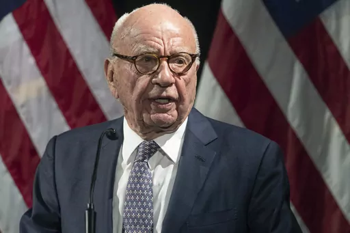 Rupert Murdoch introduces Secretary of State Mike Pompeo during the Herman Kahn Award Gala on Oct. 30, 2019, in New York. Attorneys defending Fox in a defamation case related to false claims about the 2020 election withheld critical information about the role company founder Murdoch played at Fox News, a revelation that angered the judge when it came up at a hearing Tuesday, April 11, 2023. (AP Photo/Mary Altaffer, File)