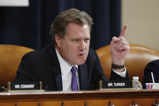 Rep. Mike Turner, R-Ohio, speaks during a House Intelligence Committee hearing on Capitol Hill in Washington, Nov. 20, 2019. Turner, the Republican chairman of the House Intelligence Committee, is calling for the renewal of a key U.S. government surveillance tool while also proposing a series of changes aimed at safeguarding privacy. The proposals announced Thursday are part of a late scramble inside Congress and the White House to guarantee the reauthorization of Section 702 of the Foreign Inte