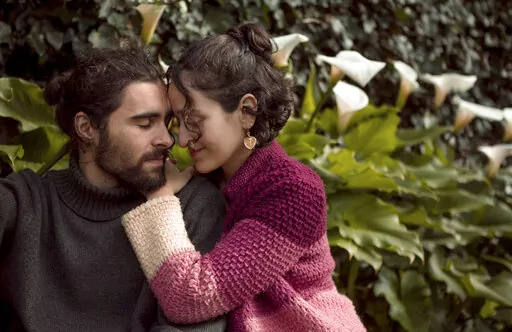 This photo shows Anna Masiello and Diogo Linhares in Sintra, Portugal, on Feb. 14, 2021. Masiello has been sharing updates on social media about steps the two have taken to make their May wedding as sustainable as possible. (Anna Masiello via AP)