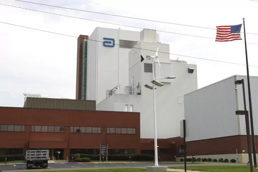 An Abbott Laboratories manufacturing plant is shown in Sturgis, Mich., on Sept. 23, 2010. Abbott Nutrition has restarted production at the Michigan baby formula factory that’s been closed for months due to contamination, the company said Saturday, June 4, 2022, a step toward easing the U.S. supply shortage that is expected to persist into the summer. (Brandon Watson/Sturgis Journal via AP, File)