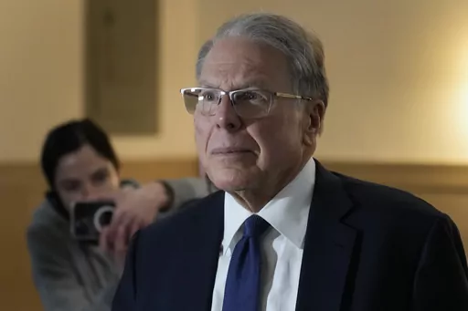 Wayne LaPierre, CEO of the National Rifle Association, arrives to a courtroom in New York, Monday, Jan. 8, 2024. The longtime head of the National Rifle Association is resigning, just before the start of a New York civil trial that's poised to scrutinize his leadership of the powerful gun rights organization. The trial in New York Attorney General Letitia James' lawsuit against the NRA, LaPierre and others who have served as organization executives is scheduled to start this week.(AP Photo/Seth 