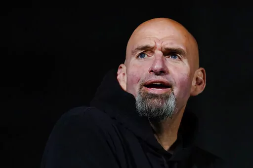 Pennsylvania Lt. Gov. John Fetterman, a Democratic candidate for U.S. Senate, speaks during a campaign event in York, Pa., Oct. 8, 2022. An NBC News correspondent who interviewed Fetterman said Wednesday, Oct. 12, 2022 that her reporting should not be seen as commentary on his fitness for office after he suffered a stroke. (AP Photo/Matt Rourke, file)