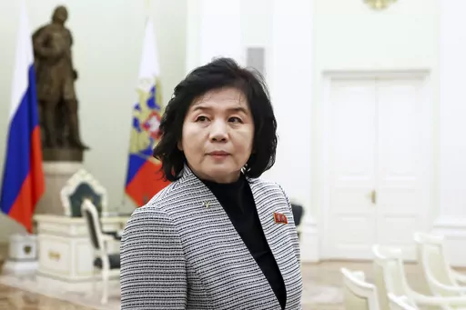 North Korean Foreign Minister Choe Son Hui arrives to meet with Russian President Vladimir Putin at the Kremlin in Moscow, Russia, Tuesday, Jan. 16, 2024. North Korea said Sunday it has agreed to further strategic and tactical cooperation with Russia to establish a “new multi-polarized international order,” as the two countries work to build a united front in the face of their separate, intensifying tensions with the United States. (Artyom Geodakyan/Sputnik, Kremlin Pool Photo via AP, File)