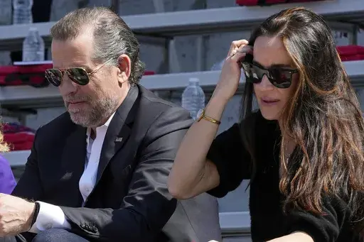 Hunter Biden, left, and Ashley Biden attend Maisy Biden's commencement ceremony in Philadelphia, May 15, 2023. (AP Photo/Patrick Semansky, File)