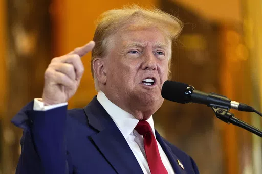 Former President Donald Trump speaks during a news conference at Trump Tower, May 31, 2024, in New York. Trump has had plenty to say since his hush money trial conviction last week. What he hasn't done is utter any variation of the words that might benefit him most come sentencing time next month: "I'm sorry. (AP Photo/Julia Nikhinson)