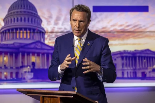 Republican U.S. Senate candidate Mark Walker answers a question during an hour-long debate moderated by Spectrum News political anchor Tim Boyum at the Spectrum News studio in Raleigh, N.C., on April 20, 2022. The former Rep. Walker is expected to formally join the 2024 race for North Carolina governor on Saturday, May 20, 2023, entering a Republican primary already filled with the standing lieutenant governor and state treasurer. (Travis Long/The News & Observer via AP, File)