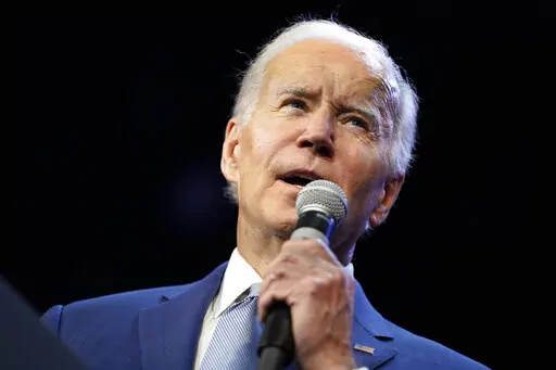 President Joe Biden speaks during a Democratic National Committee event at the Howard Theatre, Tuesday, Oct. 18, 2022, in Washington. (AP Photo/Evan Vucci)
