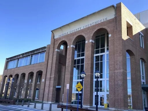 A judge at the Fairfax County, Va., Courthouse, seen here on Tuesday, March 7, 2023, has ruled that frozen embryos can legally be considered property or "chattel," basing his opinion in part on how state law treated slaves before the Civil War. The ruling by Fairfax County Circuit Court Judge Richard Gardiner is being criticized by some lawyers for wrongly and unnecessarily delving into precedents from a time in Virginia history when it was legally permissible to own human beings. (AP Photo/Matt