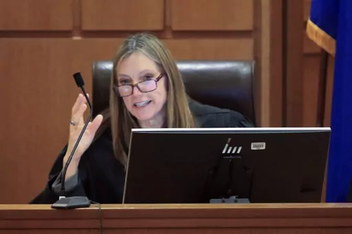 Dane County Wis. Judge Diane Schlipper makes remarks during a case being argued by the State of Wisconsin which challenges a 174-year-old feticide law at the Dane County Courthouse in Madison, Wis. Thursday, May 4, 2023. Schlipper refused Friday, July 7, 2023, to toss out a lawsuit challenging Wisconsin's 174-year-old abortion ban, keeping the case inching toward the state Supreme Court in a state where debate over abortion rights has taken center stage. (John Hart/Wisconsin State Journal via AP
