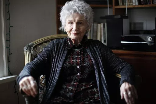 Canadian author Alice Munro is photographed during an interview in Victoria, B.C. Tuesday, Dec.10, 2013. Munro, the Canadian literary giant who became one of the world’s most esteemed contemporary authors and one of history's most honored short story writers, has died at age 92. (Chad Hipolito/The Canadian Press via AP, File)