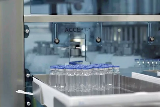 In this image provided by the Serum Institute of India, vials of freshly manufactured Novavax COVID-19 vaccines wait to be labeled in 2022, in Pune, India. The more traditional kind of COVID-19 vaccine moved a step closer to the U.S. market Tuesday, June 7, 2022. Advisers to the Food and Drug Administration voted to back shots made by Novavax for U.S. adults. If the FDA ultimately agrees, Novavax's option could become the nation's fourth COVID-19 vaccine. (Serum Institute of India for Novavax vi