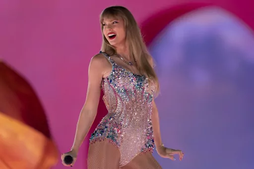Taylor Swift performs during "The Eras Tour" in Nashville, Tenn., on May 5, 2023. Swift is releasing her "Taylor Swift: The Eras Tour” concert film on Oct. 13. (AP Photo/George Walker IV, File)