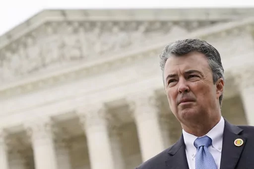 Alabama Attorney General Steve Marshall listens to a reporter's question following oral arguments in an Alabama redistricting case, outside the Supreme Court on Capitol Hill in Washington on Oct. 4, 2022. A divided Alabama Supreme Court said the state can execute an inmate with nitrogen gas, a method that has not previously been used carry out a death sentence. The all-Republican court in a 6-2 decision Wednesday, Nov. 1, 2023, granted Marshall's request for an execution warrant for Kenneth Euge