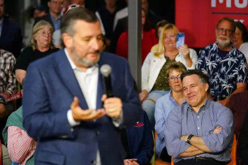 Sen. Ted Cruz, R-Texas speaks at a David McCormick Republican candidate for U.S. Senate in Pennsylvania campaign event in Lititz, Friday, May 13, 2022. (AP Photo/Matt Rourke)