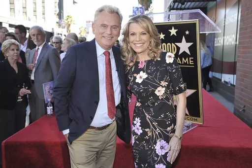 Pat Sajak, left, and Vanna White, from "Wheel of Fortune," attend a ceremony honoring Harry Friedman with a star on the Hollywood Walk of Fame on Nov. 1, 2019, in Los Angeles. Sajak is taking one last spin on “Wheel of Fortune," announcing Monday, June 12, 2023, that its upcoming season will be his last as host. (Photo by Richard Shotwell/Invision/AP, File)