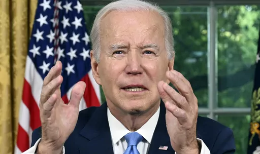 President Joe Biden addresses the nation on the budget deal that lifts the federal debt limit and averts a U.S. government default, from the Oval Office of the White House in Washington, June 2, 2023. Biden kept his eye on the long game when negotiating a deal with House Republicans to avert a U.S. government default. The bipartisan agreement is emblematic of his approach to deal-making as he looks to prime himself for a reelection campaign. (Jim Watson/Pool via AP)