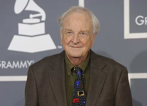 Chris Strachwitz arrives at the 54th annual GRAMMY Awards on Feb. 12, 2012, in Los Angeles. Strachwitz, a producer, musicologist and one-man preservation society whose Arhoolie Records released thousands of songs by regional performers and comprised an extraordinary American archive that became known and loved worldwide, died Friday, May 5, 2023, according to the Arhoolie Foundation. He was 91. (AP Photo/Chris Pizzello, File)