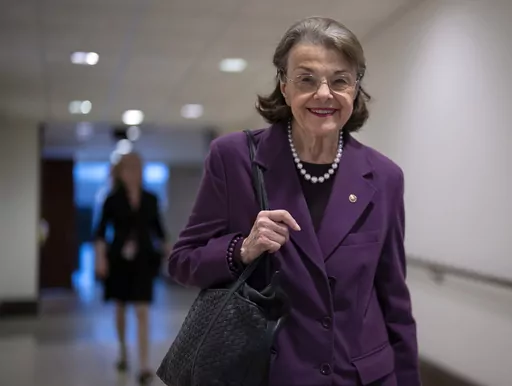 Sen. Dianne Feinstein, D-Calif., leaves a classified briefing on China, at the Capitol in Washington, Wednesday, Feb. 15, 2023. A Democratic congressman from California is calling on Sen. Feinstein to step down because of health problems. Rep. Ro Khanna says in a tweet, "We need to put the country ahead of personal loyalty. While she has had a lifetime of public service, it is obvious she can no longer fulfill her duties. (AP Photo/J. Scott Applewhite, File)