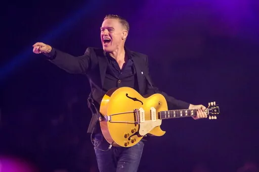Bryan Adams performs during the Invictus Games closing ceremony in Toronto, on Sept. 30, 2017. Adams is nominated for a Grammy for best rock performance for “So Happy It Hurts." (Chris Young/The Canadian Press via AP, File)
