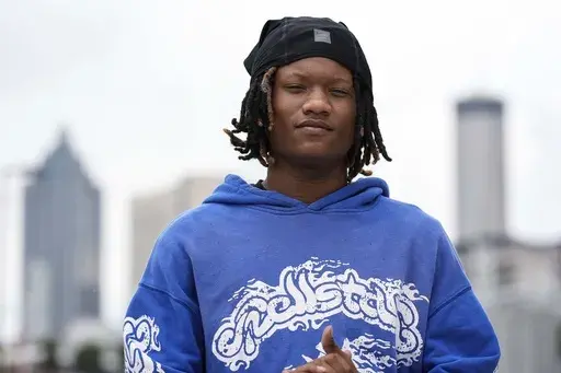 18-year-old Zaire Byrd poses for a photo, Sunday, July 21, 2024, in Atlanta. (AP Photo/Mike Stewart)
