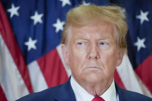 Former President Donald Trump speaks during a news conference, Thursday, Jan. 11, 2024, in New York. (AP Photo/Mary Altaffer)