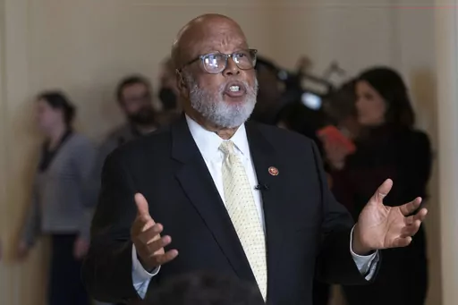Committee chairman Rep. Bennie Thompson, D-Miss., talks to reporters as he leaves after the House select committee investigating the Jan. 6 attack on the U.S. Capitol final meeting on Capitol Hill in Washington, Monday, Dec. 19, 2022. Two influential members of the U.S. House of Representatives from Mississippi — Democratic Rep. Bennie Thompson and Republican Rep. Michael Guest — confirmed to The Associated Press that they will run for reelection as a state qualifying period began Tuesday fo